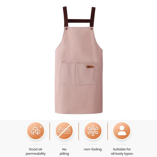 Waterproof Apron Large Pocket Oil-proof Dust-proof Kitchen Cooking Apron with Adjustable Strap Universal Chef Apron for Butchers Painters