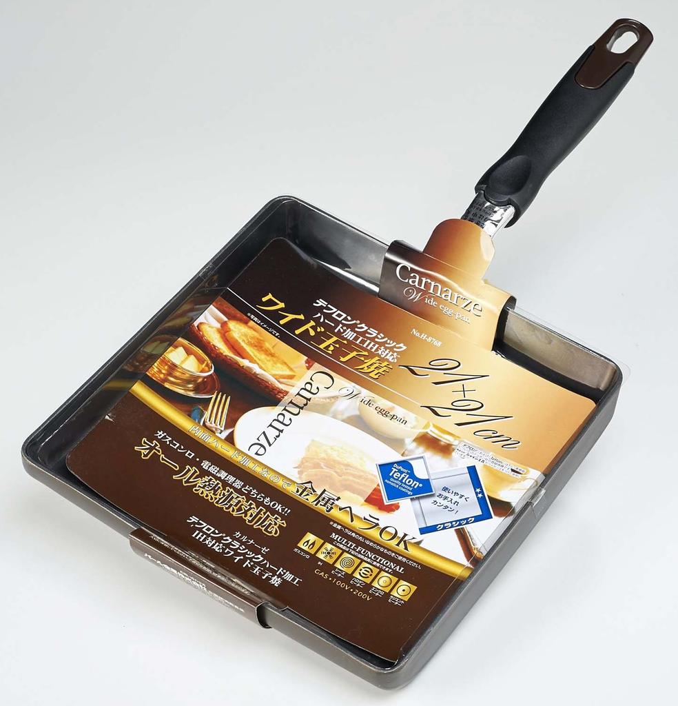 PEARL METAL Сковорода Тамагояки Широкая Совместимая с индукционной плитой Машина Тамагояки 2 слоя внутри Тефлоновое базовое твердое покрытие Carnase H-8768