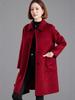 Women's Mid-Length Double-Faced Wool Coat - 2025 Autumn/Winter, Pure Wool, Plus Size, Wedding Banquet Style by Xi Po Po