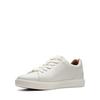 Clarks Ancosta Lace Men's Leather Sneakers, Lightweight and Comfortable, White Leather, Size 26.5cm