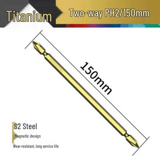 Магнитный двухсторонний крестовой бит Bosch PH2 с удлиненной длиной для электрических и пневматических шуруповертов.