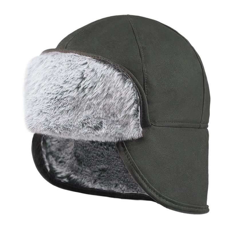 Winter New Cold-proof Leather Cycling Cap Men's Velvet Warm Ear Protection Outdoor Ski Cap Windproof Women's Warm Hat