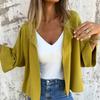 Women Coat Lapel Long Sleeve Regular Style Jacket Solid Color Open Front Spring Autumn Imitation Suede Outerwear