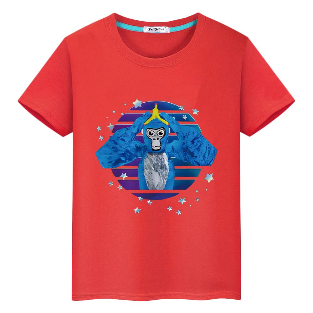 Футболка для детей, мальчик 10 лет, с принтом гориллы, кавайные шорты, 100% хлопок, аниме-топы, футболка с принтом гордости y2k, цельная одежда для девочек