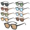 Retro Polygonal Frame Sun Glasses Striped Temples Driving Shades  for Women & Men