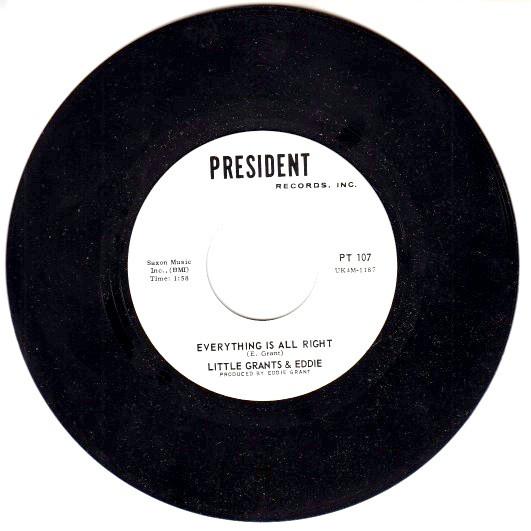7-дюймовая пластинка LITTLE GRANTS EDDIE Rudys Dead Everything Is All Rig PT107 President Recor 1967 США Регги Ска Даб Б/у
