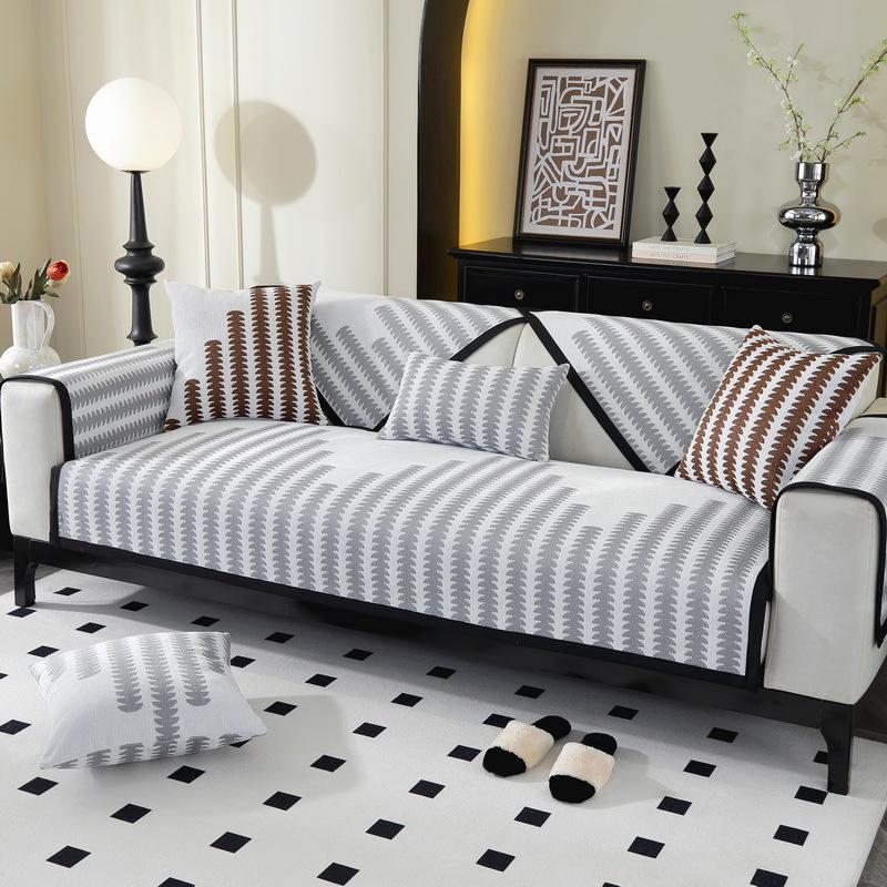 Nordic High-End Chenille Sofa Cushion, Four-Season Universal Seat Cushion, Non-Slip Leather Sofa Cover New Cover