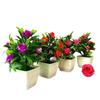 Realistic Faux Lily And Rose Mini Potted Plants With Colorful Blooms For Indoor Use