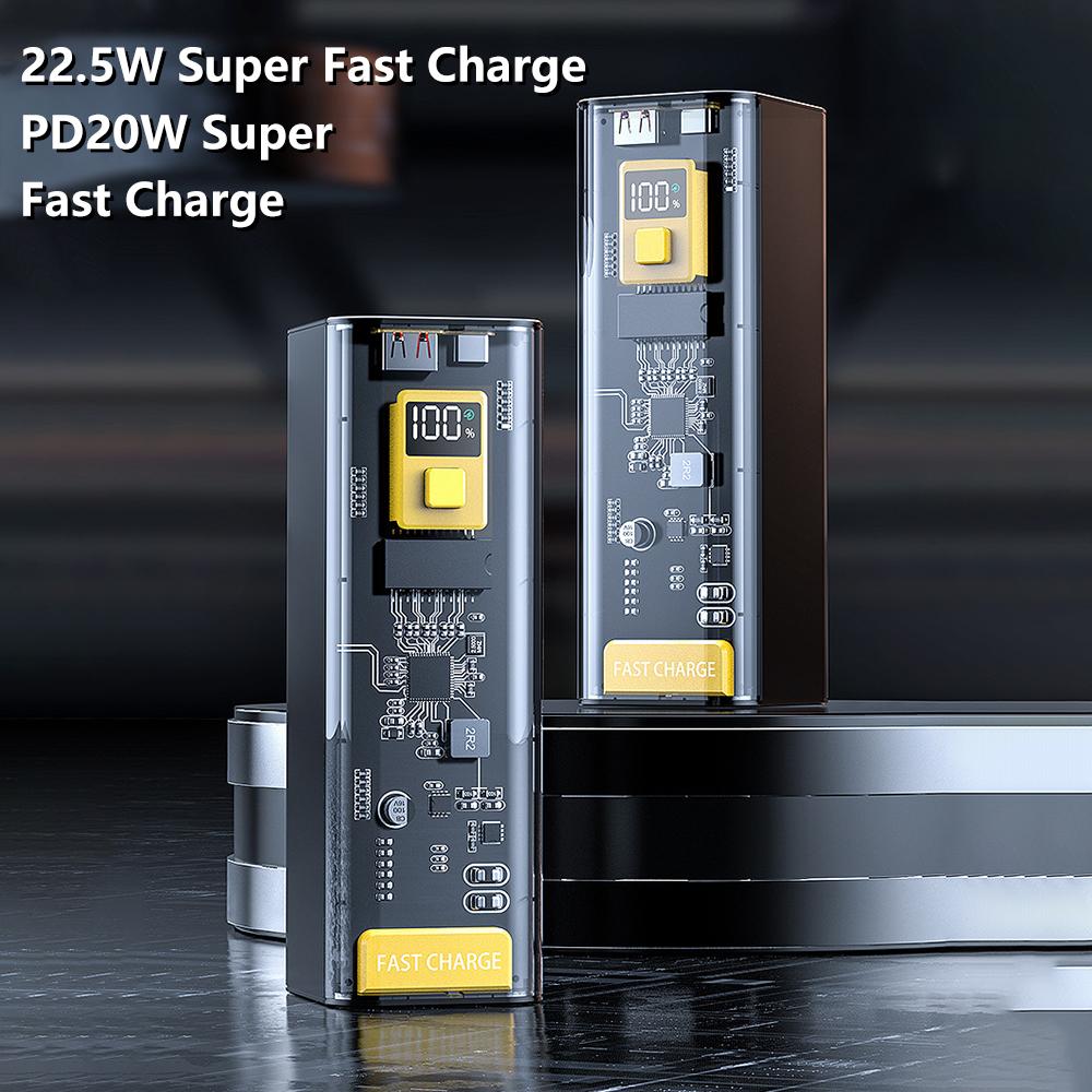 Портативный корпус-зарядное устройство для аккумуляторов DIY Power Bank, LCD, PD22.5W, двунаправленная быстрая зарядка, для 8 шт. 21700