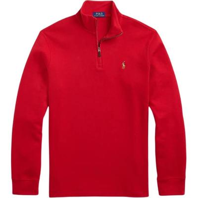 Polo Однотонный свитшот с длинным рукавом на молнии до середины для мужчин красный 710877001-013
