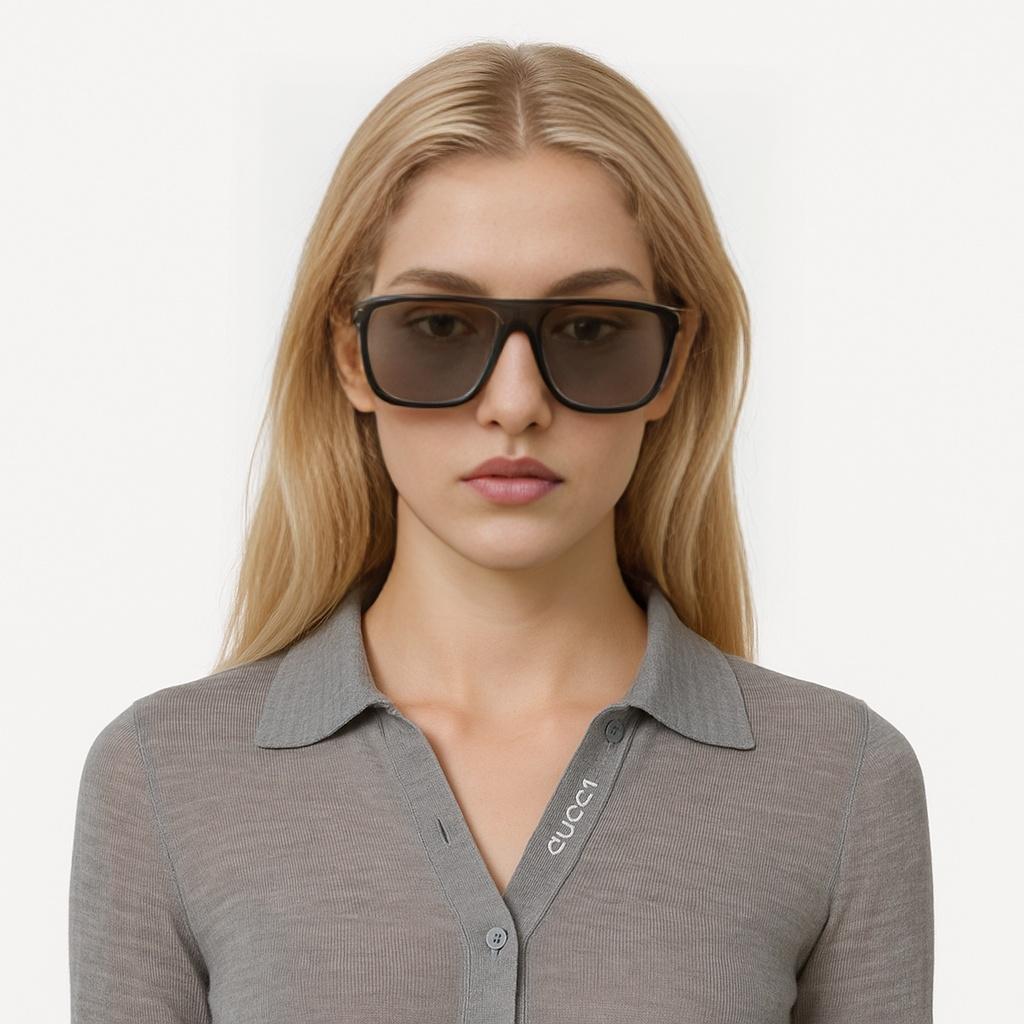Saint Laurent Oversized Lens UV Protection Irregular Sunglasses Unisex sunglasses Black SL364-MASK-002