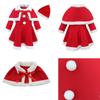 Детский костюм Санта-Клауса для девочки, рождественское платье принцессы для вечеринки с накидкой-шалью + шляпа, комплект из 3 предметов