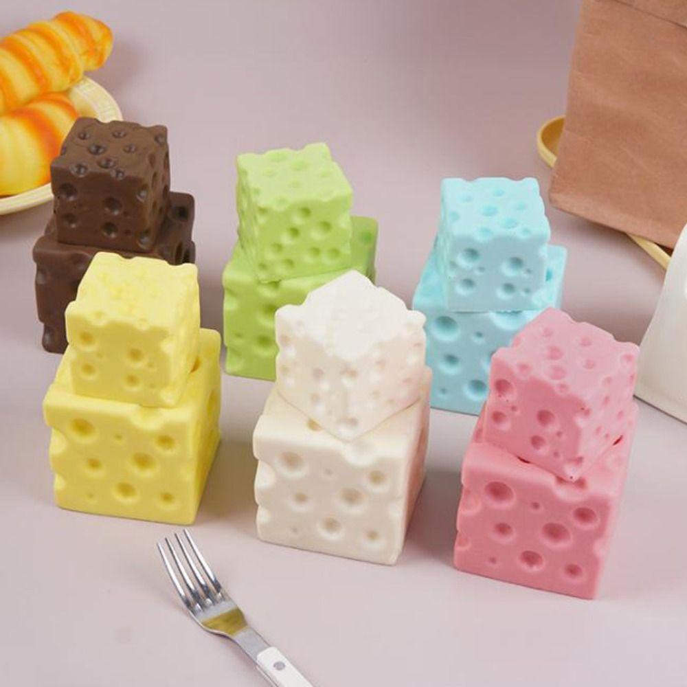 5/7cm Cheese Squeezed Cube PU Slow rebound Slow Rebound Fidget Toy Home Decoration