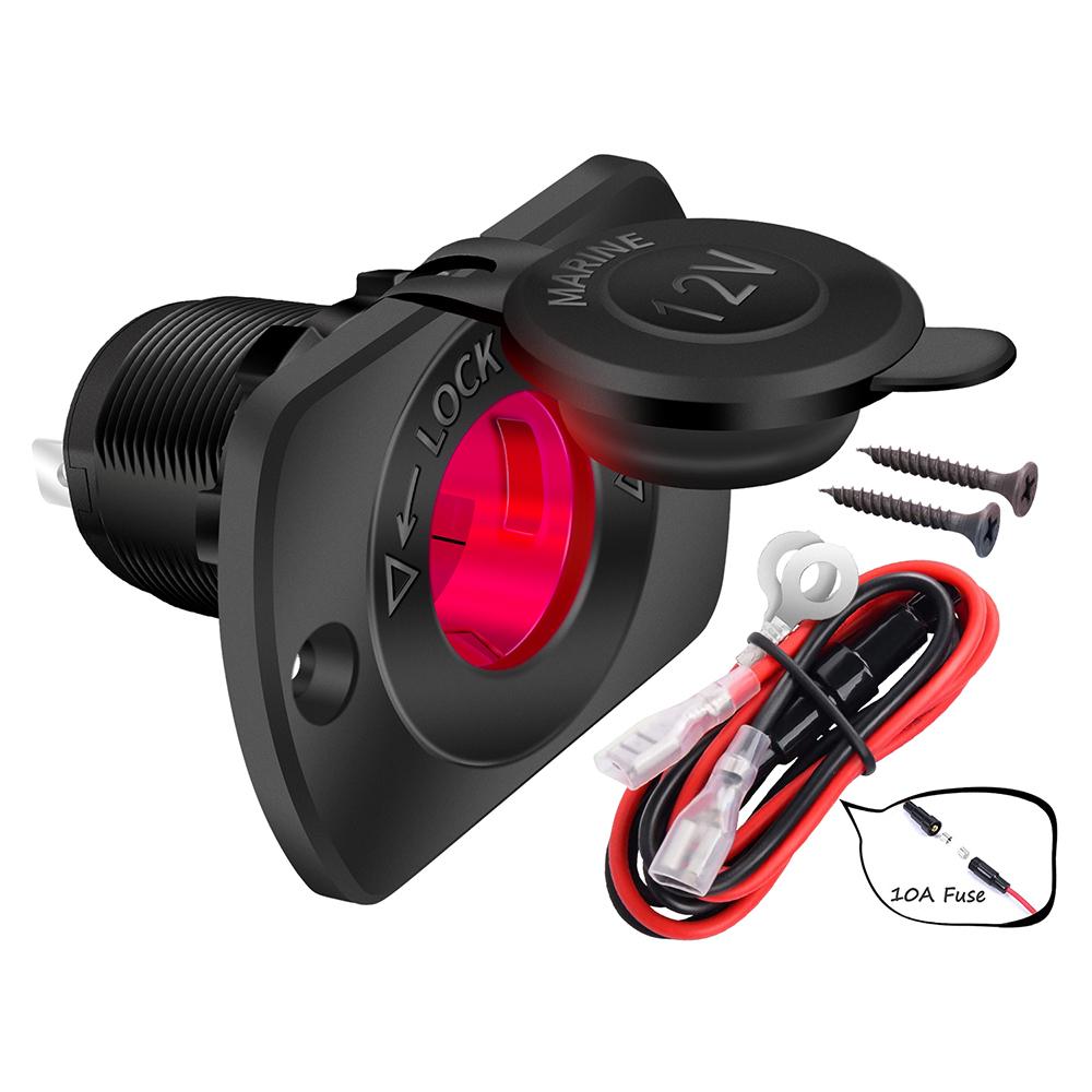 12 В автомобильный прикуриватель, розетка Femaile 12 В, сменная розетка с синим светодиодом, водонепроницаемая для лодок, морских мотоциклов