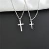 Fashion Simple Cross Pendant Necklace for Women Men Friends Vintage Silver Color Cross Chain Charm Jewelry Christmas Gifts