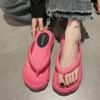 Women's Slippers and Ladies Sandals Shoes with Heel Summer 2024 Thick Flip Flops Slides Platform On Beach New Style 39 Wholesale
