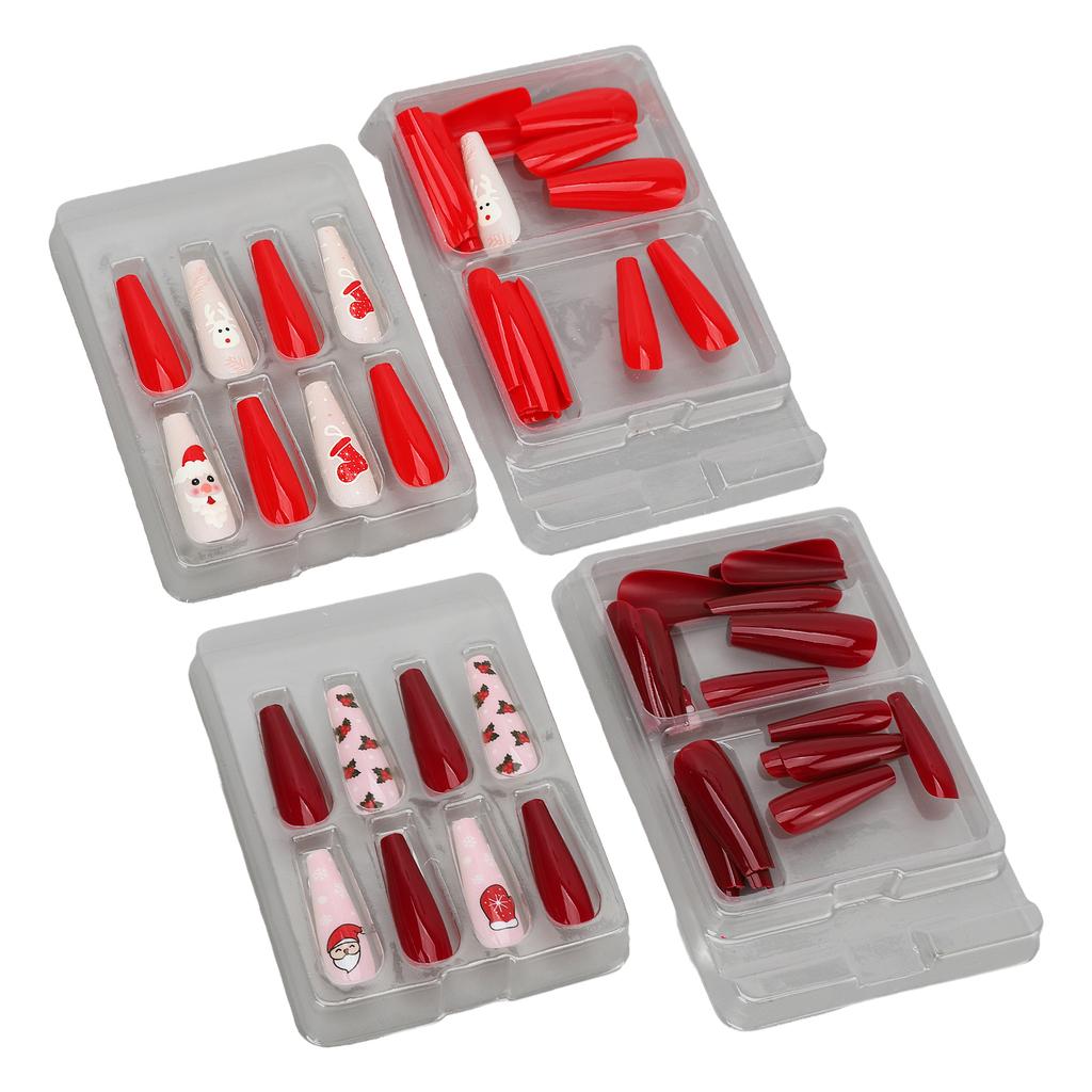 30 штук рождественские накладные ногти носимые самоклеящиеся полные обертывания искусственный лак рождественские накладные ногти