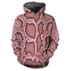 Snake Pattern Hoodies Snakeskin 3D Print Men Women Hooded Sweatshirts Harajuku Streetwear Oversized Pullover Kids Tops Clothing