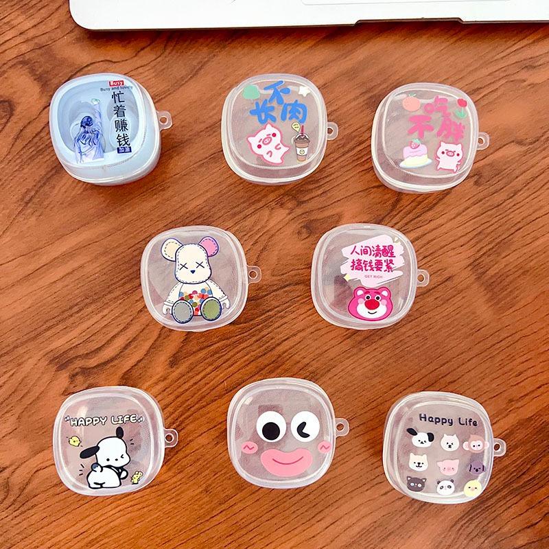 Compatible with Baseus WM0101 true wireless Bluetooth earphone protective case, earphone case, painted cartoon cute charm for girls
