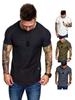 Men's Slim-Fit Pleated Crew Neck Raglan Short Sleeve T-Shirt