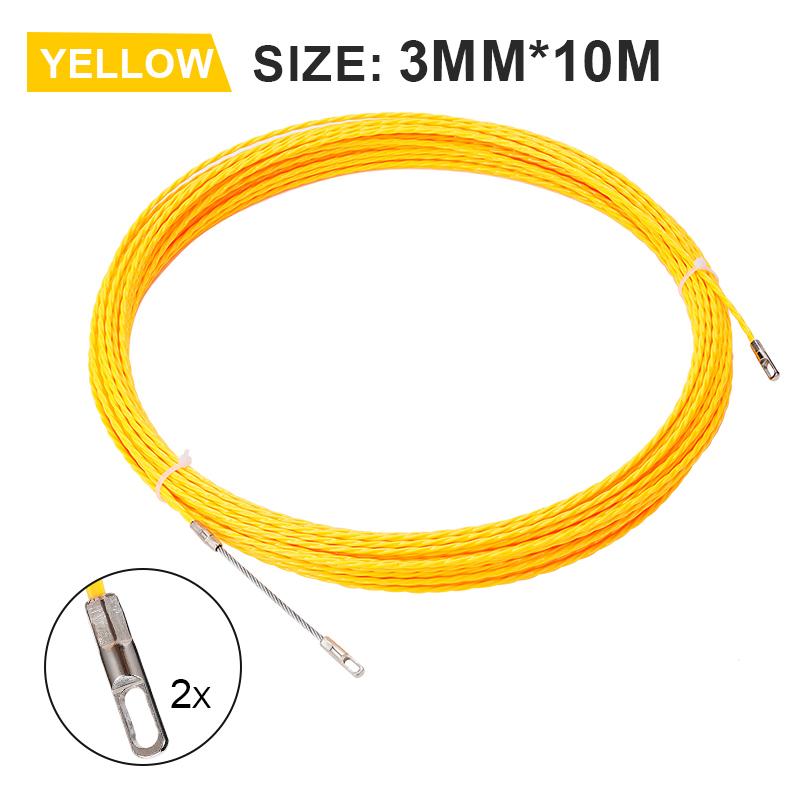 3mm 10-50M Cable Puller Fish Tape Reel Puller Fiberglass Metal Wall Wire Conduit For Telecom Electrical Wall Wire Conduit Tool