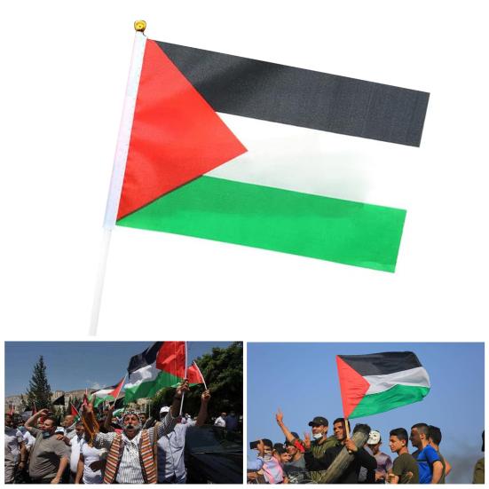 10/20/50/100Pcs Palestine Mini Flags with Pole Hand Held Small Palestine Stick Flags Miniature Hand Waving Flags
