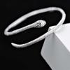 2026 New Punk Snake Shape Bracelet for Women Fashion Simple Silver Color Zircon Adjustable Cuff Bracelet Wedding Jewelry Gifts