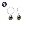 Earrings - - Genuine Tahitian Pearls - 9-10 Mm - White Gold - AAA+