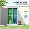 Wooden Small Shed, Garden Storage Shed with Shelves and Bolt Latch, 75L x 56W x115H cm, Grey