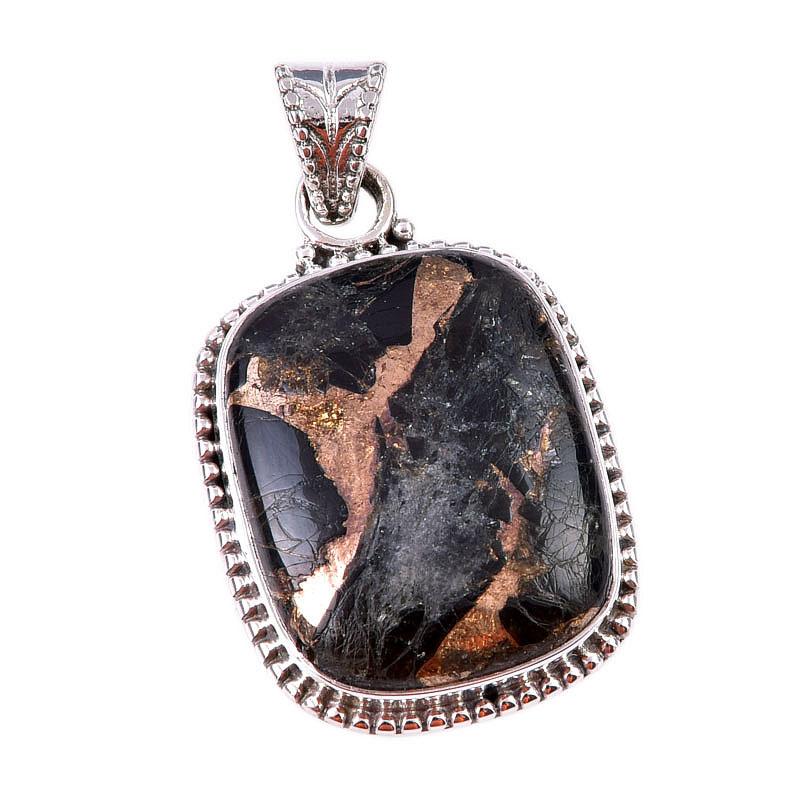 Подвеска из натурального черного медного бирюзового серебра 925 пробы 1,50 дюйма l3e02