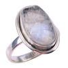Кольцо из стерлингового серебра 925 пробы с натуральным радужным лунным камнем ручной работы S.7 M3F76