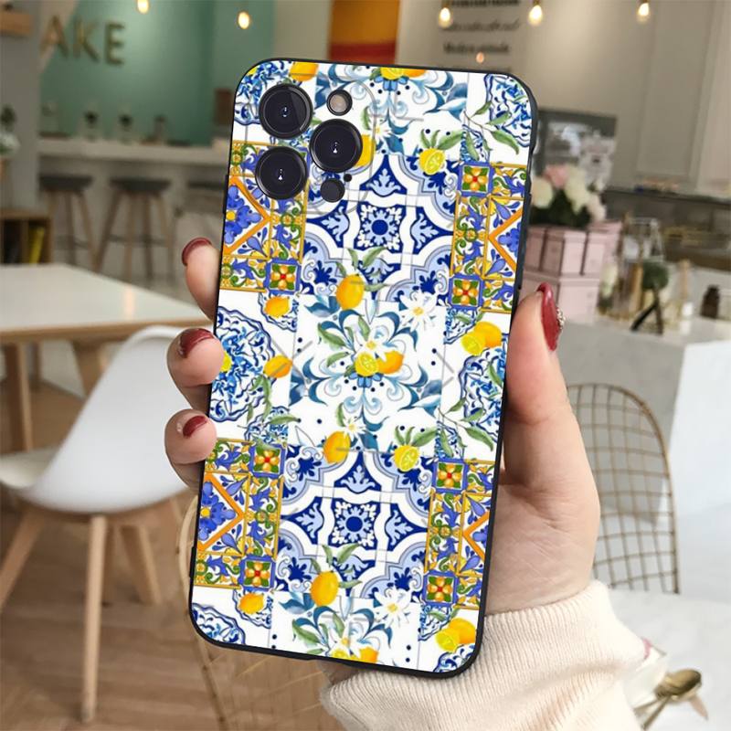 Средиземноморский Лимон Чехол для Телефона Для iPhone 14 11 12 13 Mini Pro XS Max Чехол 6 7 8 Plus X XR SE 2020 Funda Оболочка