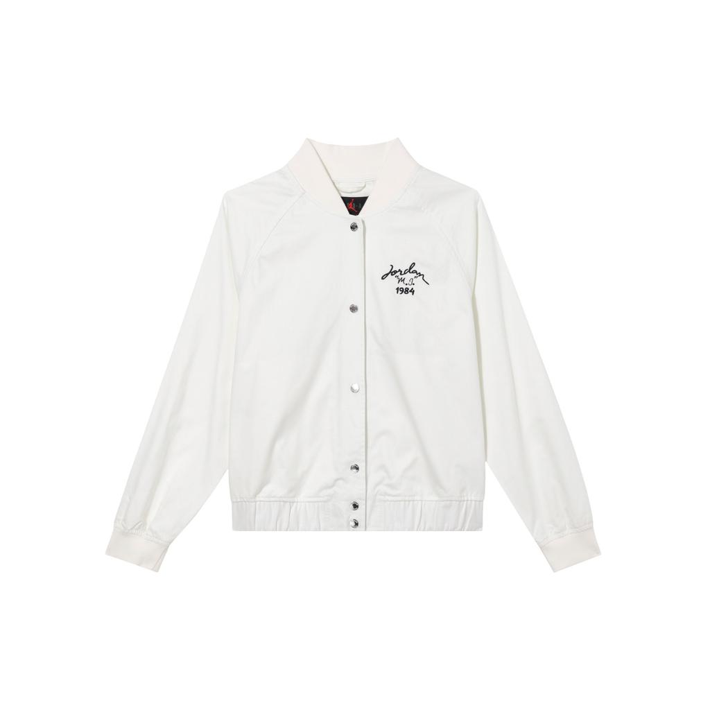 Jordan Solid Color Elastic Hem Casual Long Sleeve Jacket Women Jackets Sail-White FN5787-133