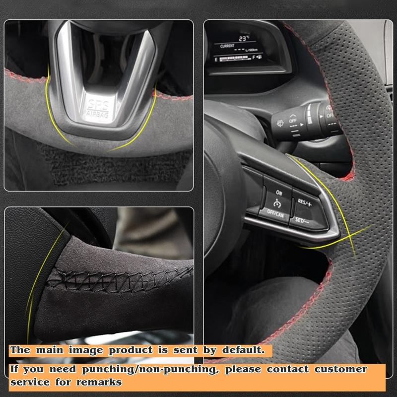 Car Steering Wheel Braid Cover Suede 100% Fit For Mercedes Benz S-Class W223  C-Class W206  E-Class W213