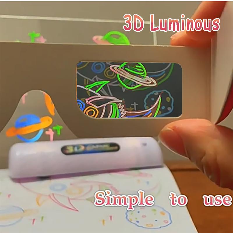 Kid LED Luminous Blackboard Dawing Toy 3D Colorful Light  Art Doodle Board Marker Pen Writing Pad Montessori Education Toy Gift