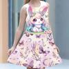 Sleeveless Round Neck Vest Princess Dresses Cute Anime 3D Printing Pattern Girl's Dresses