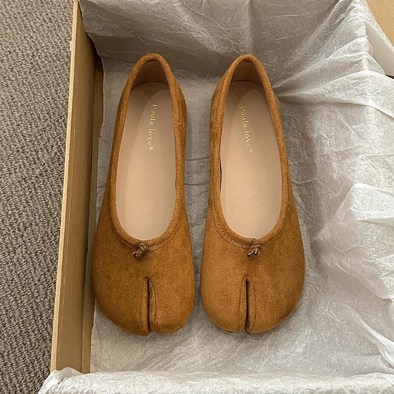 Модная обувь таби в японском стиле, женские удобные кожаные балетки с раздвоенным носком, лоферы, женские туфли Мэри Джейн, мокасины, женские балетки