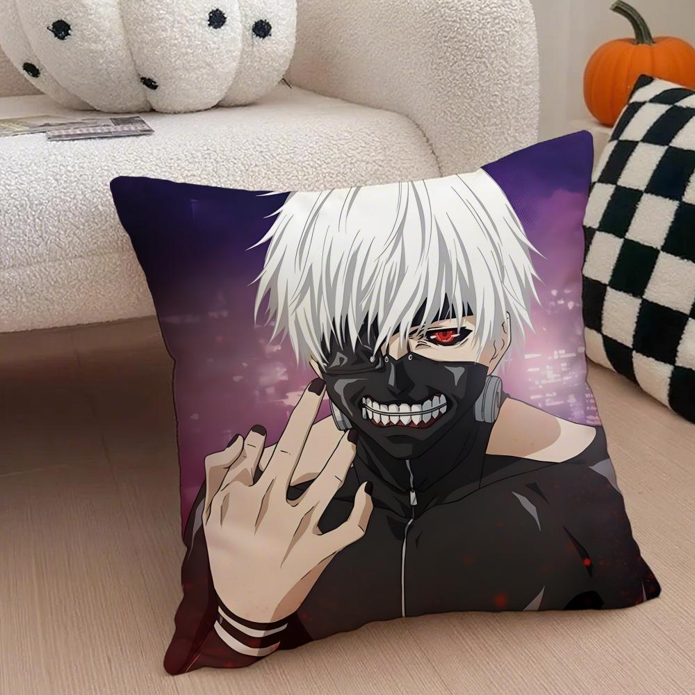 Grim Haunting Tragic Anime TTokyo Ghoul Cushion Cover Throw Pillow Cover Hidden Button Durable Polyester Chair Cushion