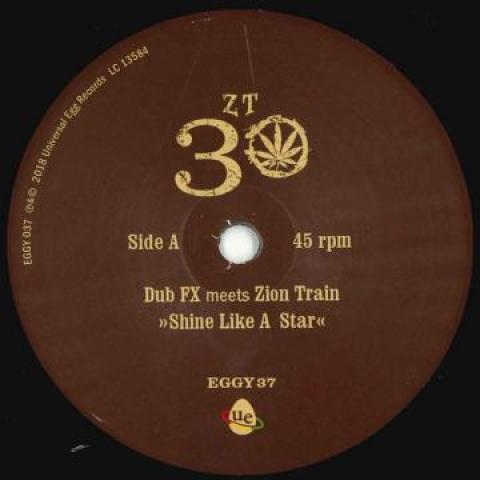 7-дюймовая пластинка DUB FX, ZION TRAIN - Shine Like A Star / Dub Like A Star RGGY37 Universal Egg U 2018 Великобритания Регги, Ска и Даб