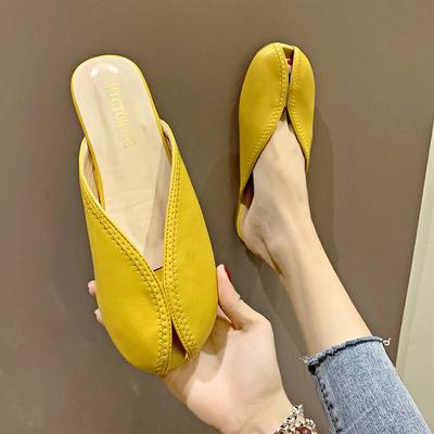 Полутапочки с носком «рыбий клюв», плоские, удобные и удобные, повседневная обувь