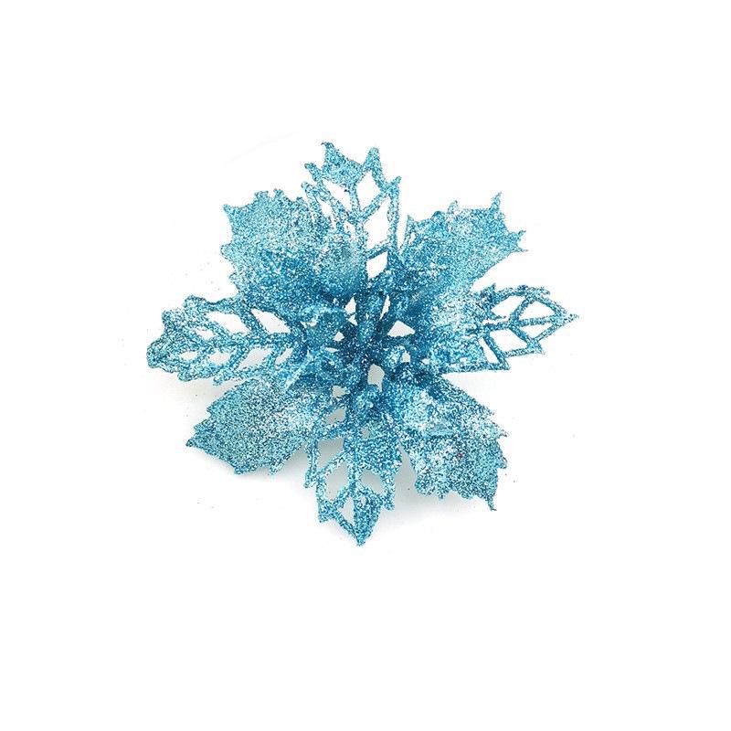 Poinsettia Christmas Tree Ornaments - Festive Onion Powder Decorations