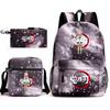 New Schoolbag Animation Three-piece Set Heat Transfer Schoolbag Small Shoulder Pencil Bag Primary and Secondary School Students Backpack