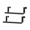 2Pcs Towel Rack Black Hangable Punch Free Nail Free Cabinet Door Towel Rack for Home Hotel23CM
