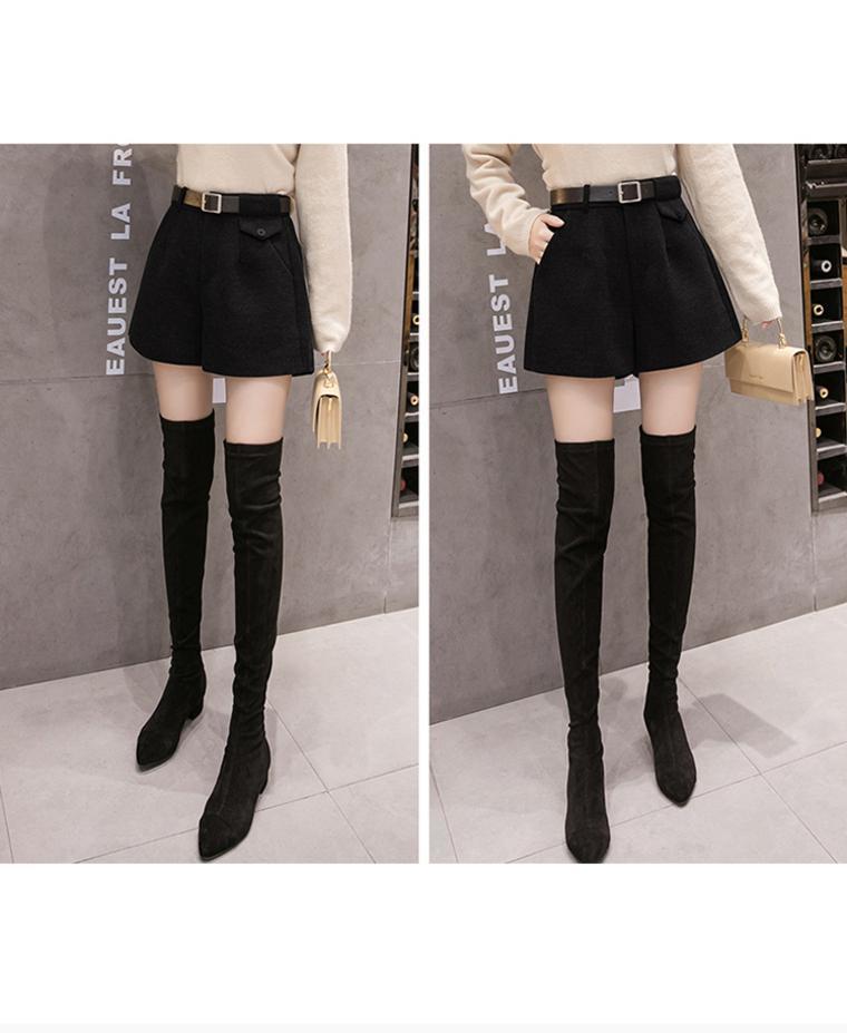 Women's Casual High-Waisted Wool-Blend Wide-Leg Shorts - Early Autumn/Winter 2026
