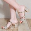 2025 Лето Новые Роскошные Женские Сандалии Корейская Версия Изысканный Шарм Рыбий Носок Прохладные Шлепанцы Толстый Каблук Сандалии