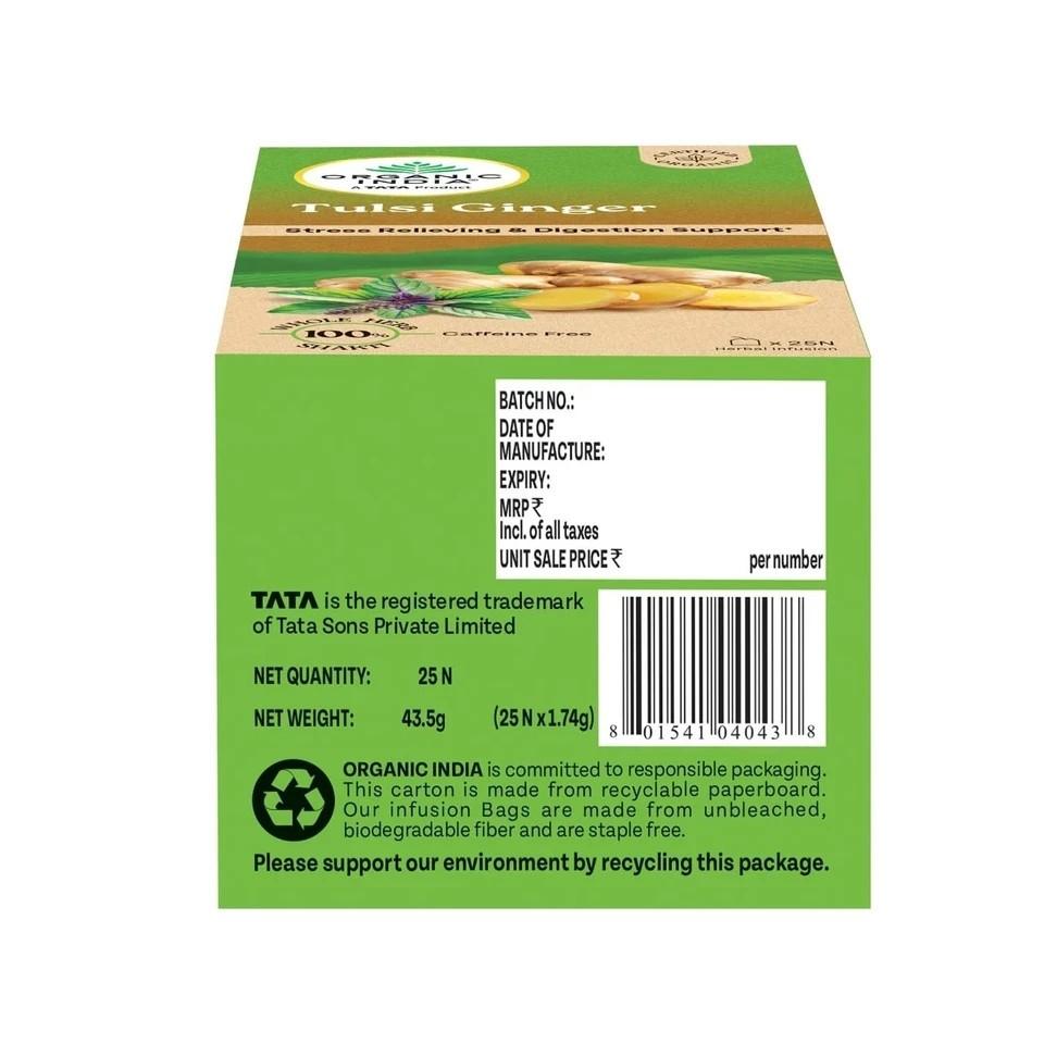 Infusion Tea Bags - Tulsi Ginger, 25 Bags