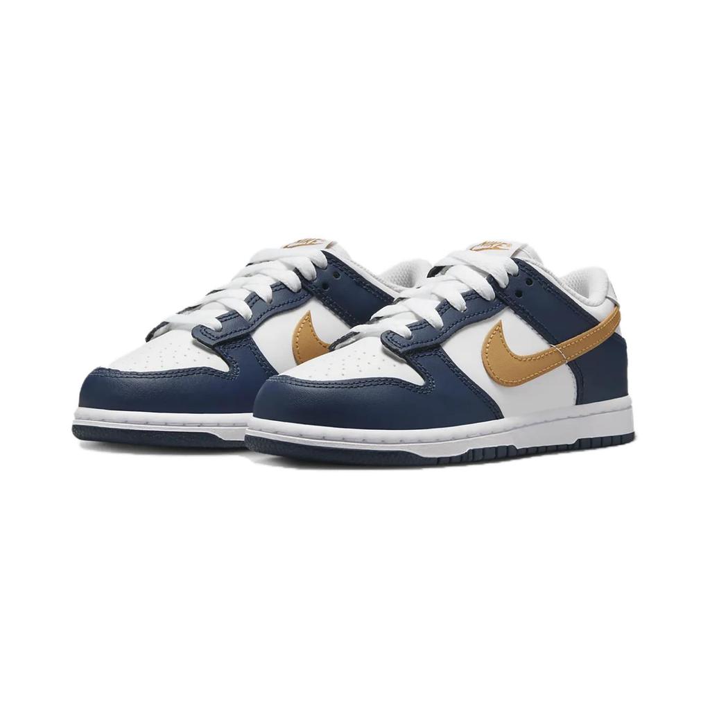 Nike Dunk Low PS Midnight Navy Wheat Kids Sneakers Blue White FB9108-111