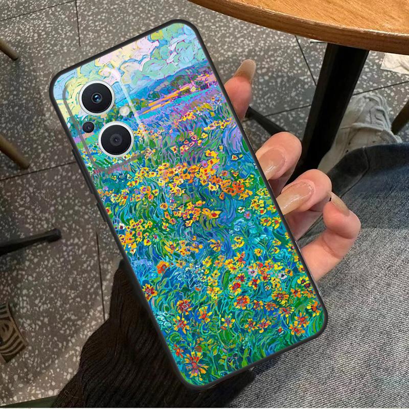 Яркий Цветочный Рисунок Арт Для OPPO Reno 14F 13F 12F 11F 10 11 12 13 14 Pro 7 8 Lite 8T OPPO Find X5 X6 X8 X9 Pro Чехол