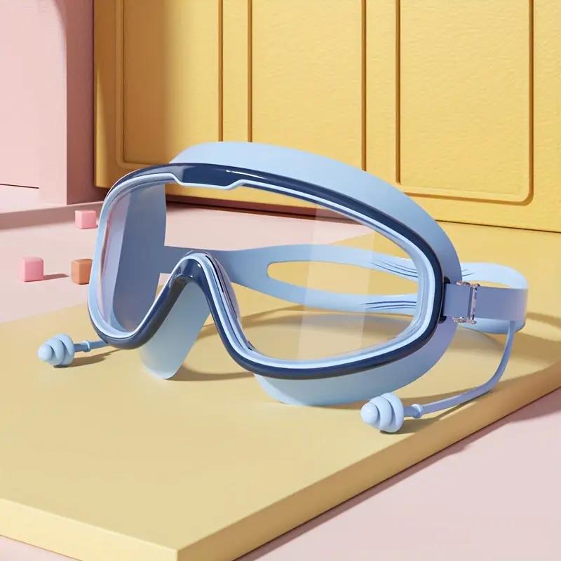 Детские плавательные очки с большой оправой, HD-просмотр, противотуманные, водонепроницаемые, детские плавательные очки для мальчиков и девочек, многоцветные на выбор