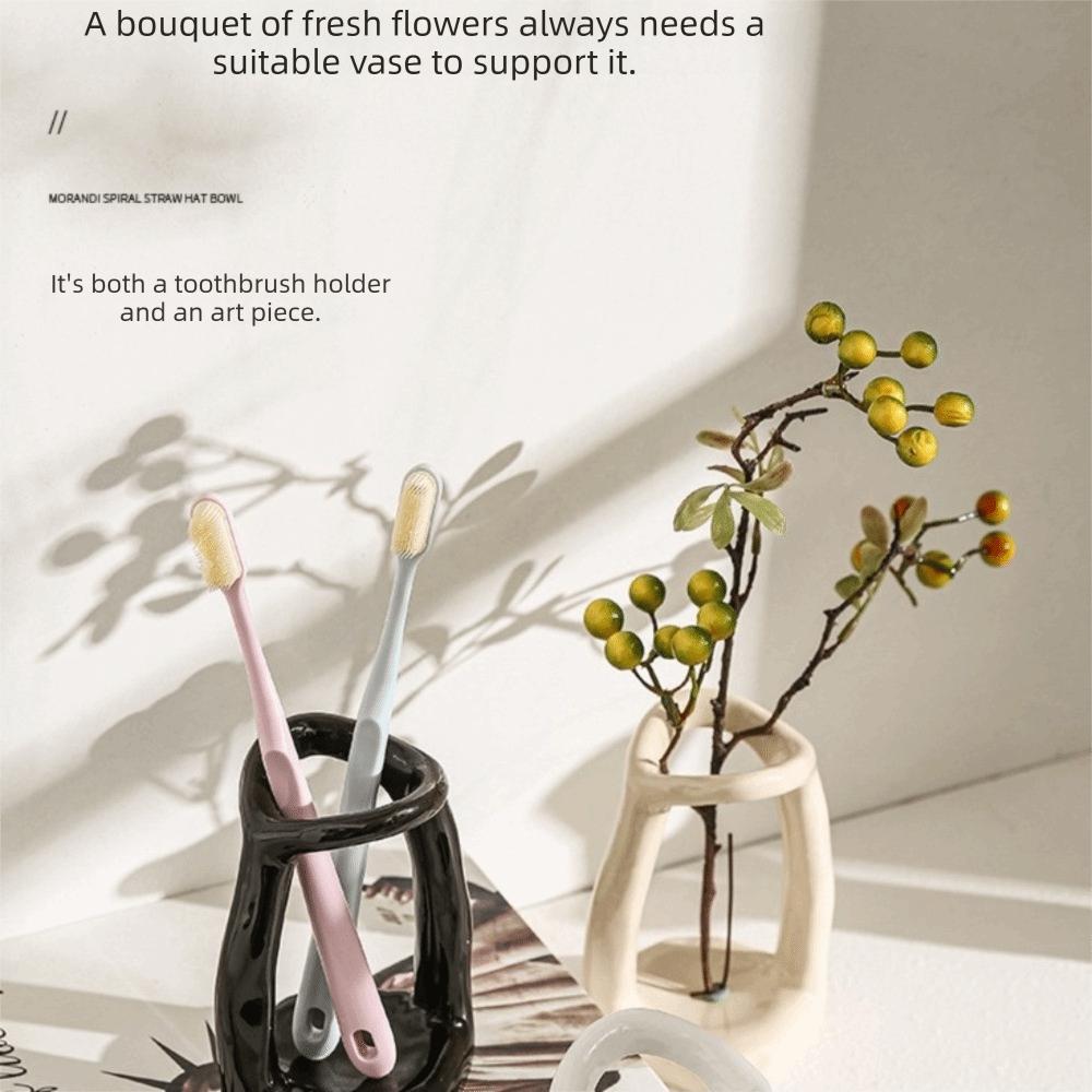 Vintage Ceramic Toothbrush Stand Nordic Style Storage Rack Home Decoration